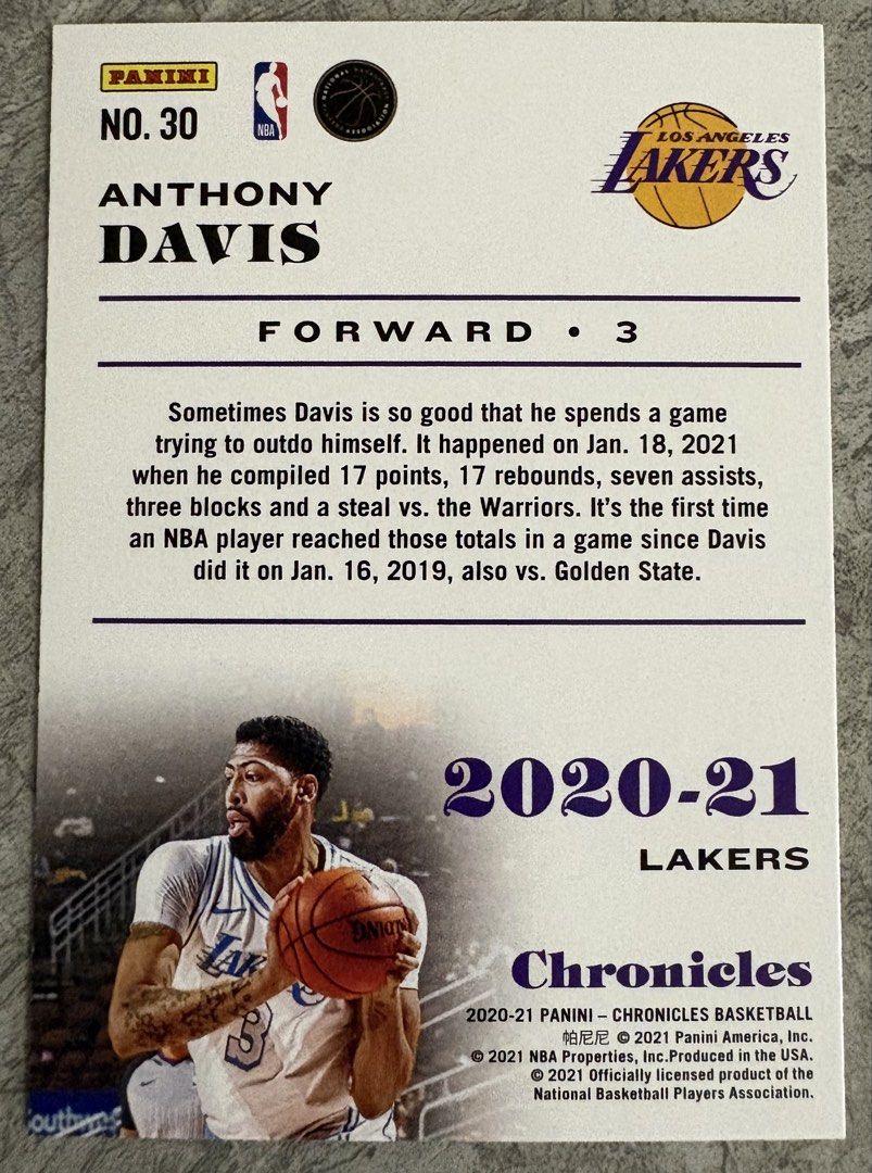 Anthony Davis 30 (Category: Raw Singles) located in Manila. Submitted by steadycards80 (Listing ID 1464165016, Image 2). Description: .