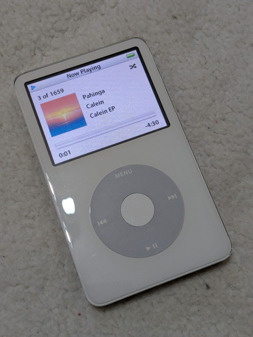Apple iPod Video 5.5th Gen White (80GB (Category: Portable Music Players) located in Binmaley. Submitted by northpixel (Listing ID 1464169398, Image 1). Description: Apple iPod Video 5.5th Gen White (80GB) Good condition Good battery life Good hdd health (check picture) Can sync well on itunes With songs included (can add your playlist from streaming platform) Unit and cable only ✅6500 fixed ✅COD/Gcash payment ✅PM.