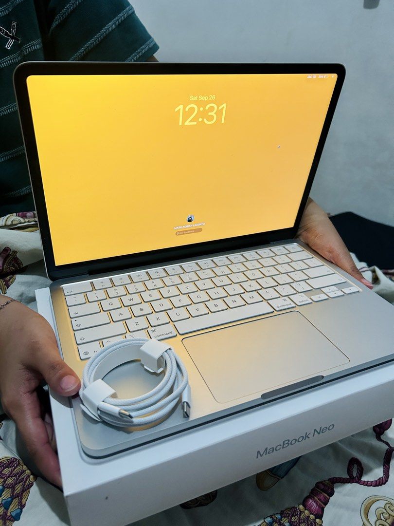Apple MacBook Neo 13" with Magic Mouse and Charger (Category: Laptops & Notebooks) located in Quezon City. Submitted by lamagnamark (Listing ID 1464179521, Image 2). Description: Selling a MacBook Neo 13 inch. Includes the original box, Magic Mouse, and USB-C charging cable. Purchased July 4, 2022. Limited warranty until July 4, 2027. Great for everyday use and work. All original accessories are included..