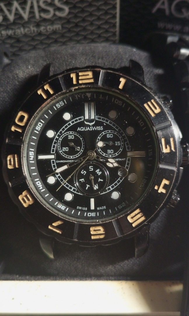 Aquaswiss Rugged Chrono Watch (Category: Men's Watches) located in Navotas City. Submitted by ruffus_bns (Listing ID 1464257028, Image 2). Description: (Buy @ Your Own Risk) Aquaswiss Chrono rugged (No batt) Matagal na kasing nakatago malabon City... 1 8 0 0.