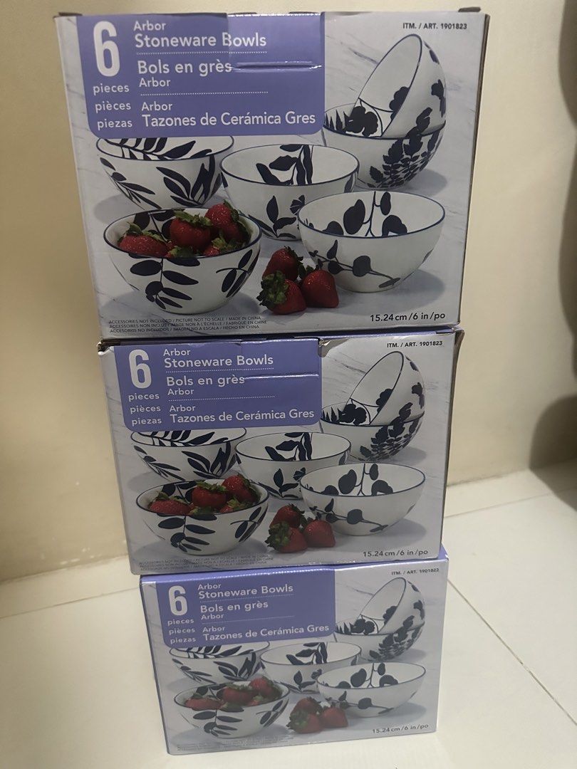 Arbor Stoneware Bowls (Category: Other Kitchenware & Tableware) located in Pasig City. Submitted by garciajake (Listing ID 1464249036, Image 1). Description: For Sale‼️ Arbor Stoneware Bowls (6pcs/per box) Microwave safe & Dishwasher safe For only ₱1,200/box.