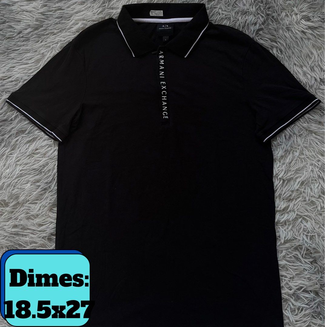 Armani Exchange Polo Shirt (Category: Tshirts & Polo Shirts ) located in Lipa City. Submitted by kent.finds (Listing ID 1464300898, Image 1). Description: Dimension: 📏W 18.5 📏L 27 Color Rate: 9.8/10 📌 Excellent Condition 💸 Mine : ₱1,200 + Shipping Fee🚚 Issue: ❌.