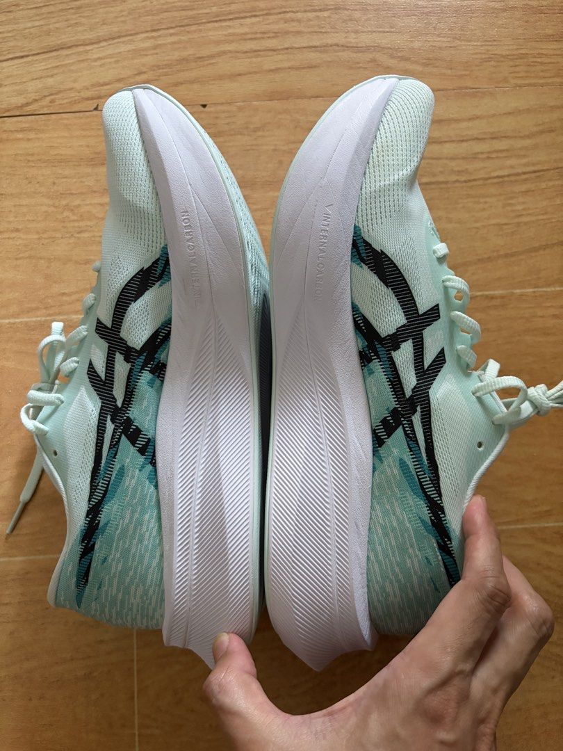 Asics Magic Speed 4 - US 10 / UK 9 Men’s (Category: Sneakers) located in Quezon City. Submitted by cat_man_dudu (Listing ID 1464218875, Image 2). Description: Used only to try indoors, never used in a run. Soothing sea/Black colorway. No tags, no box. RFS: Bought these before I discovered Superblast so I never used them. Meet up in Gateway on most days or on Ayala Car-free Sundays.