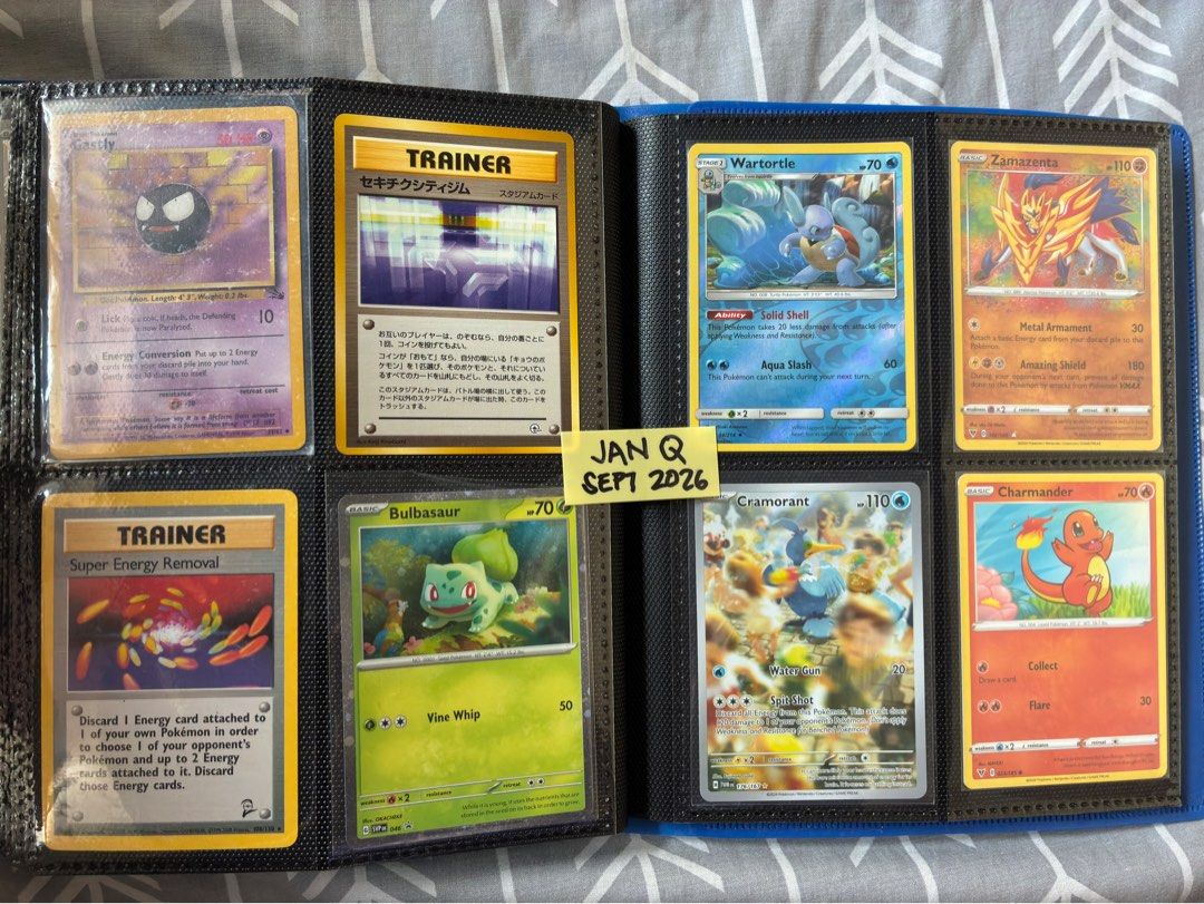 Assorted characters (Category: Raw Singles) located in Manila. Submitted by djay12 (Listing ID 1464217858, Image 3). Description: Gengar FA Temporal Forces - 3500 Gengar Trainer Gallery - 3500 25th anniversary stamp set - 500 Vintage Gastly - 100 Bulbasaur promo - 250 Charmander - 100 Zamazenta - 250 Wartortle - 150 Vintage trainers - 100 each.