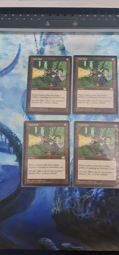 Assorted characters Rare (Category: Raw Singles) located in Makati City. Submitted by rainier.abing1 (Listing ID 1464237022, Image 1). Description: Magic The Gathering - Null Rod (Selling as set).