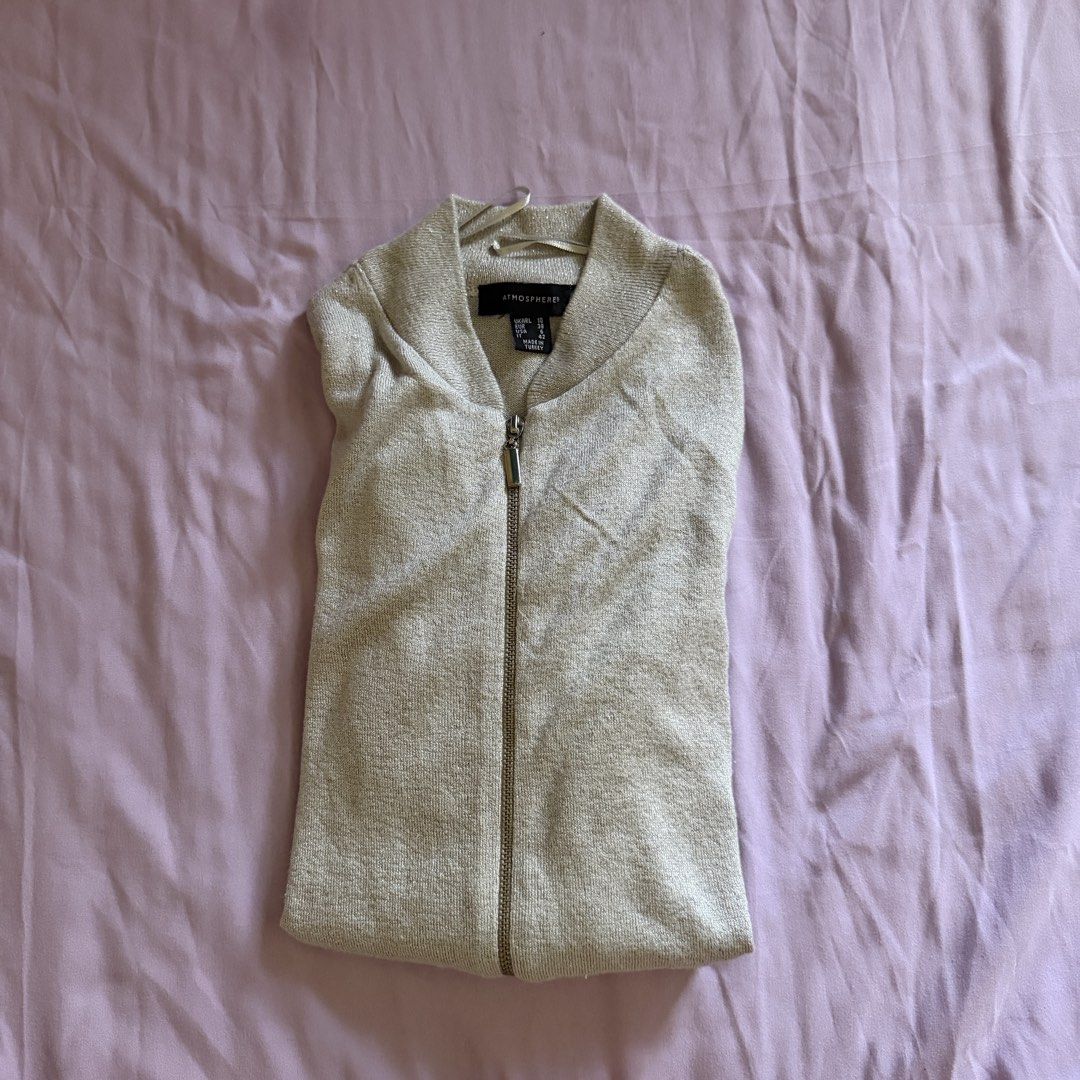 Atmosphere silver jacket (Category: Coats, Jackets and Outerwear) located in Manila. Submitted by dyjamie (Listing ID 1464218227, Image 3). Description: .