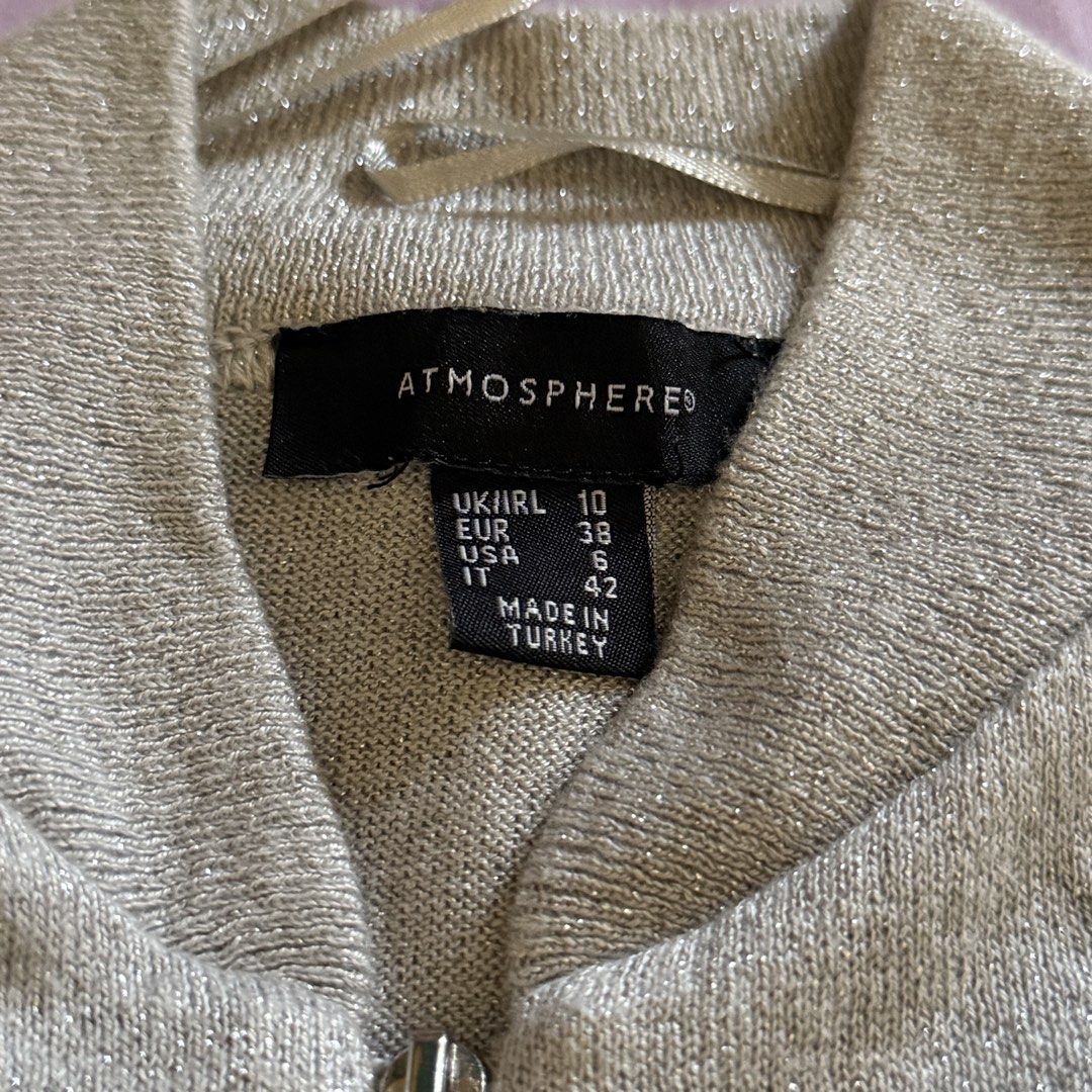 Atmosphere silver jacket (Category: Coats, Jackets and Outerwear) located in Manila. Submitted by dyjamie (Listing ID 1464218227, Image 2). Description: .