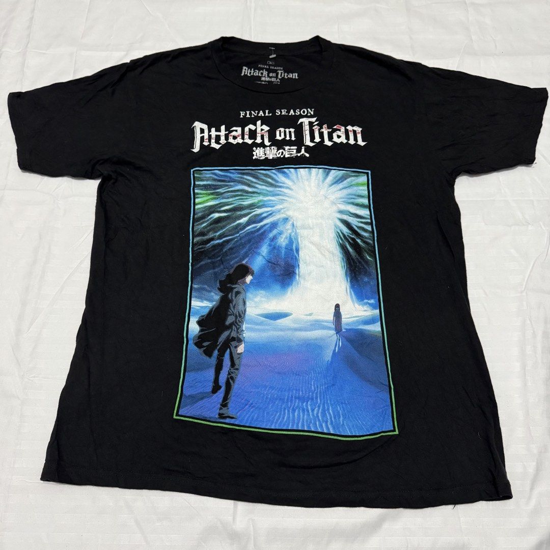 ATTACK ON TITAN (Category: Tshirts & Polo Shirts ) located in Pasig City. Submitted by jaaard (Listing ID 1464236039, Image 1). Description: Attack on titan Size L 22x28 Excellent condition.