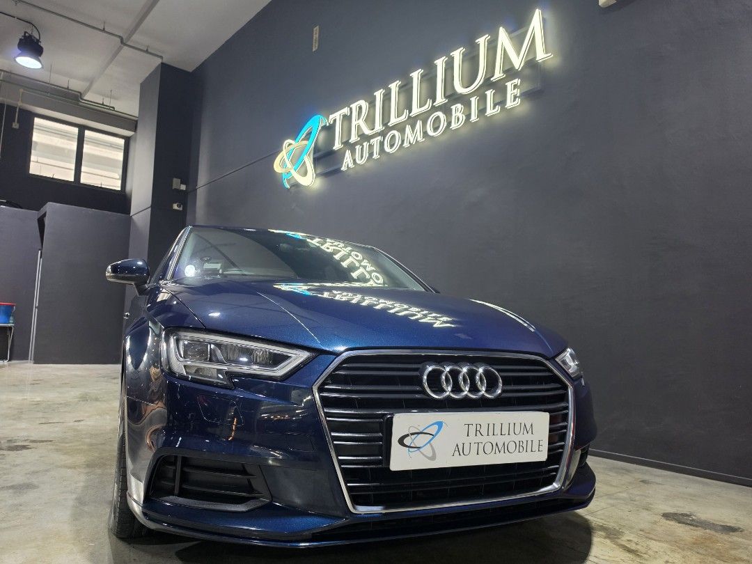 Audi A3 Sedan 1.0 TFSI S tronic (A) (Category: Used Cars) located in Singapore. Submitted by trillium.auto (Listing ID 1464283379, Image 1). Description: 🚘 Vehicle Features 3 cylinder turbocharged engine producing 113bhp. 200nm torque. 7 speed S-tronic gearbox with paddle shifters. 0 to 100km/h in 9.9s, 20.8km/l. 🚘 Accessories Keyless entry, multi function steering, Bluetooth, LED headlamps, cruise control, driver's electric seat, rear aircon. 