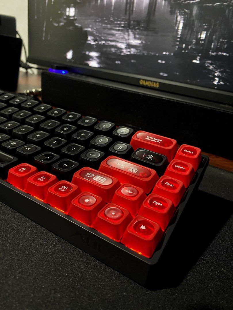 AULA WIN68 HE (Red & Black Peacock) (Category: Computer Keyboard) located in Manila. Submitted by mugiwaraboy56 (Listing ID 1464145382, Image 3). Description: KEY FEATURES: • 🎯 Magnetic Switches (Hall Effect): Ultra-fast actuation & Rapid Trigger capability for FPS precision! • ⌨️ 68-Key Compact Layout: May dedicated arrow keys at navigation keys habang tipid pa rin sa desk space. • 🎨 Red & Black Peacock Colorway: Premium side-printed/unique ke