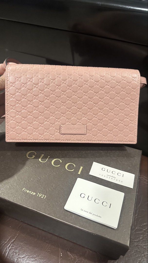 Authentic Gucci Sling Bag (Category: Luxury Bags & Wallets) located in Las Pinas. Submitted by marshmallowmax (Listing ID 1464218830, Image 2). Description: Guaranteed Authentic! Slightly used only. With box, paperbag, cards Can fit big size phones, removable strap.