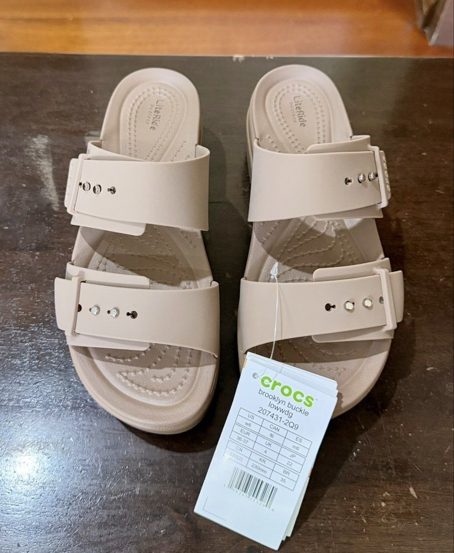 Authentic Crocs Brooklyn Low Wedge | US Bought | Size 6 (Category: Sandals) located in Cebu City. Submitted by shop.bellefinds (Listing ID 1464279800, Image 1). Description: Authentic US-Bought Crocs Brooklyn Low Wedge Size 6 Brand new Purchased from Texas, USA RFS: Already bought another pair of Crocs Brooklyn before this one arrived from Texas. Purchased for USD 48.70 (receipt shown in photos). Location: Cebu City Delivery via LBC, shipping fee