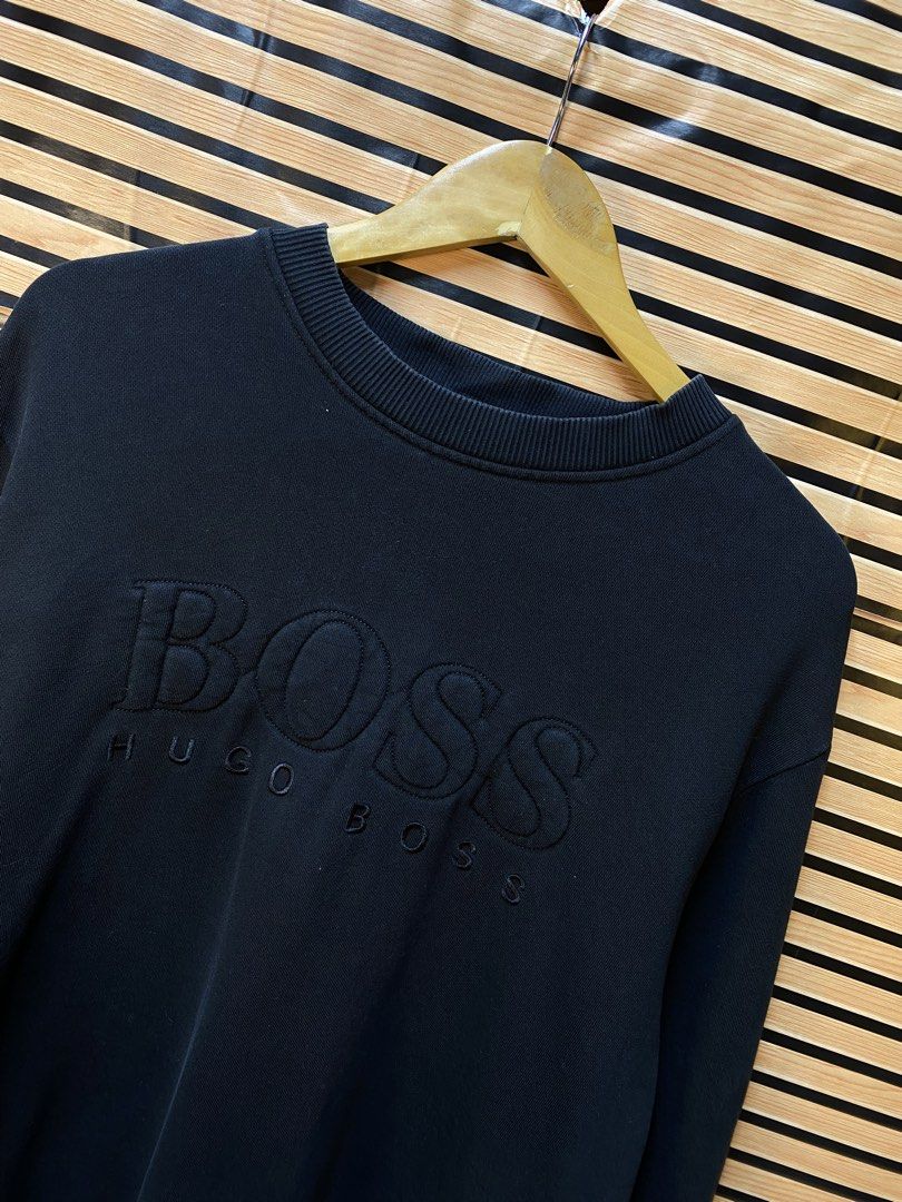 AUTHENTIC HUGO BOSS CREWNECK (Category: Coats, Jackets and Outerwear) located in Makati City. Submitted by drip.poww (Listing ID 1464223897, Image 2). Description: - Authentic HUGO BOSS - Color: Black - Size: XL - Dimes: 24x27 - Authentic - Excellent condition - Need wash, fresh from bale - Material: 100% Cotton Please don’t expect too much—these are thrifted (ukay) items. 😊 !!STILL NEGOTIABLE!!.
