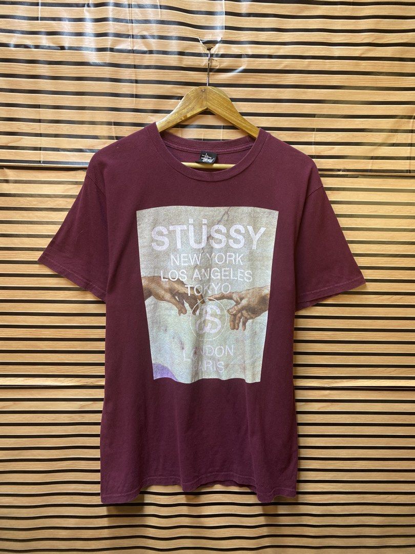 AUTHENTIC STUSSY “WORLD TOUR” (Category: Tshirts & Polo Shirts ) located in Makati City. Submitted by drip.poww (Listing ID 1464232274, Image 1). Description: - Authentic Stussy - Color: Maroon - Size: Meduim - Dimes: 21x28 - Authentic - Baby Hairline - Excellent condition - Need wash, fresh from bale - Material: 100% Cotton Please don’t expect too much—these are thrifted (ukay) items. 😊 !!STILL NEGOTIABLE!!.