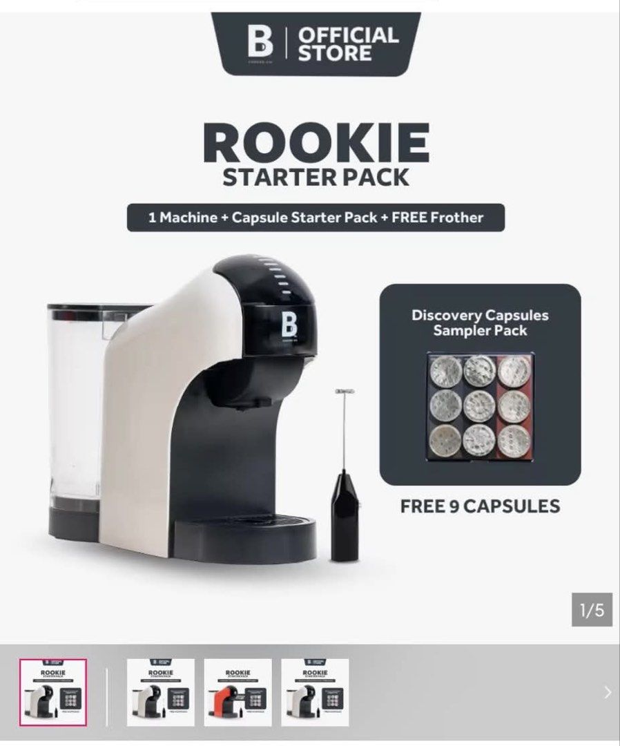 B Coffee Machine (Category: Everything Else Others) located in Las Pinas. Submitted by mmanila_finds (Listing ID 1464239890, Image 1). Description: FOR SALE: B Coffee Co. Rookie Coffee Machine RFS: Buying a new coffee machine Inclusions: ✅ B Coffee Rookie Machine - working and functioning, no issues ✅ Complete parts ❌ No box ❌ No frother.