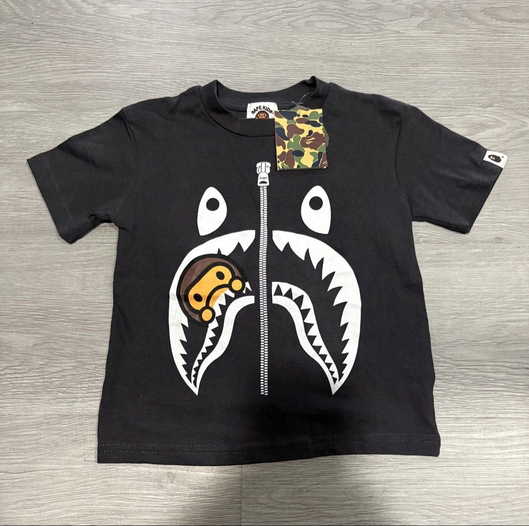 BAPE KIDS T-Shirts - Various Designs (Category: Shirts) located in Manila. Submitted by eiraaa45 (Listing ID 1464297646, Image 2). Description: CROP TEE FOR GIRLIES 💕💕 449 EACH ‼️‼️ DM FOR MORE DETAILS - Designs include iconic ape head and shark face - Features tie-dye and camouflage patterns - Ideal for young BAPE enthusiasts.