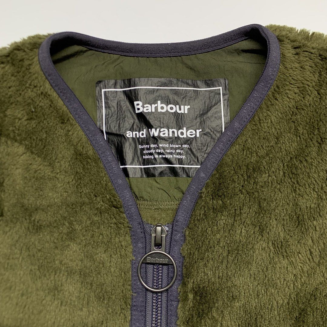 Barbour andwander - Fleece Zip Jacket (Category: Coats, Jackets and Outerwear) located in Manila. Submitted by shottas_21 (Listing ID 1464299194, Image 3). Description: Barbour andwander - Fleece Zip Jacket SIZE - Small CONDITION - 9/10 Polyester fleece jacket. Elasticized trim throughout. Crewneck • Zip closure • Zip and patch pockets • Logo embroidered at front • Shirttail hem • Taffeta panel at sleeves • Logo-engraved antiqued gunmetal-tone ha