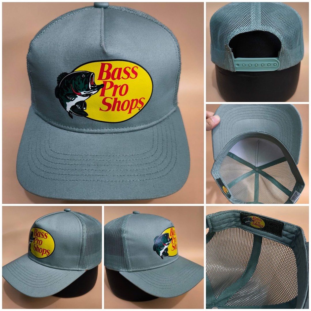 Bass Pro Shops Trucker Hat - Multiple Colors Available (Category: Caps & Hats) located in Lucena. Submitted by mbraga09 (Listing ID 1464155374, Image 3). Description: - Classic Bass Pro Shops trucker hats - Breathable mesh back - Adjustable snapback closure for a custom fit - Available colors: green, light blue, grey, orange, royal blue - Ideal for fishing, outdoor activities, or everyday casual wear - Show your love for the outdoors with this ic