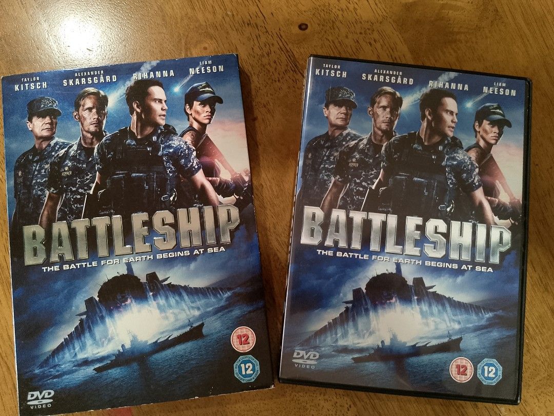 Battleship DVD (Category: CDs & DVDs) located in Pasig City. Submitted by joeysden (Listing ID 1464184866, Image 1). Description: - Action-packed sci-fi movie: Battleship on DVD - Plot: Naval fleet battles an alien invasion - Starring: Taylor Kitsch, Alexander Skarsgård, Rihanna, Liam Neeson - Directed by: Peter Berg - Subtitle Tracks: English, Arabic, Hindi - Audio: English 5.1 - Ideal for fans of naval combat and alien invasion themes - Region 