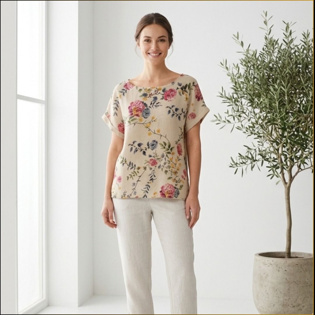 Bellambra Floral Linen Blouse (Category: Blouses) located in Calamba. Submitted by rackme (Listing ID 1464354411, Image 2). Description: Bellambra Floral Linen Blouse Brand: Bellambra (Made in Italy) PRELOVED/PREOWNED 200 PESOS ONLY!!! Current Brand New Retail Price: ~₱2,500 to ₱3,800 (€40 - €60 Euro boutique pricing) Size: Medium (M).