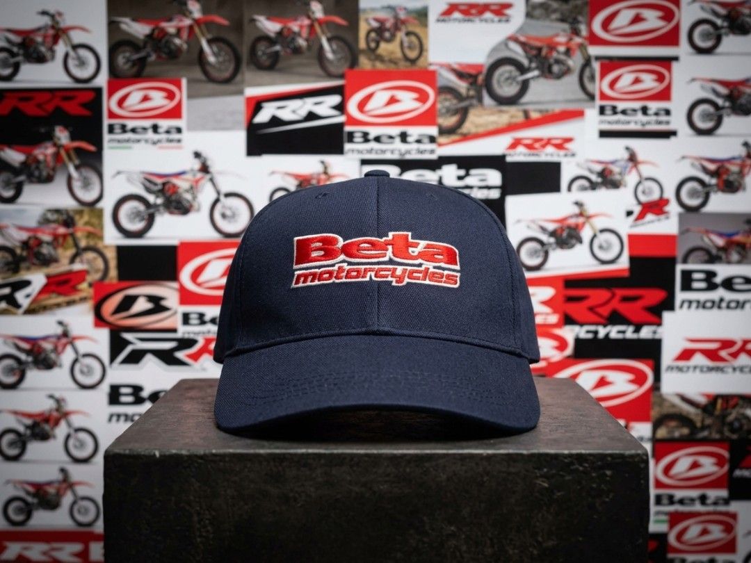 Beta Motorcycles Embroidered Navy Blue Baseball Cap (Category: Caps & Hats) located in Binangonan. Submitted by yuristalin888 (Listing ID 1464297105, Image 1). Description: Showcase your passion for off-road riding with this classic navy blue baseball cap featuring the iconic embroidered "Beta Motorcycles" logo in striking red and white. Crafted from durable, comfortable fabric with a structured crown, a pre-curved brim, and an adjustable strap c