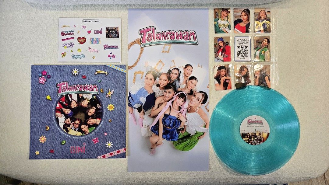 BINI - TALAARAWAN BLUE VINYL (Category: Vinyls) located in Davao. Submitted by dj.spins (Listing ID 1464283234, Image 2). Description: Limited edition and rare Bini Talaarawan Blue/Curacao Vinyl. Featuring the hits singles Karera, Salamin Salamin and Pantropiko. Includes: Group Poster Full set of Photocards Holographic Stickers Condition: Near Mint both jacket and record . Spun 2x only and no skips..