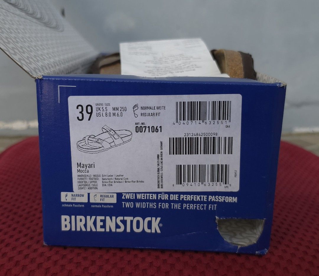 Birkenstock Mayari Mocca Sandals Size 39 (Category: Slippers & Slides) located in Manila. Submitted by embielarry (Listing ID 1464143289, Image 2). Description: This was only bought within these weeks (Sept 14-26). It is still brand new and never been used. Reason to sell: it was the wrong size ================ - Birkenstock Mayari Sandals - Color: Mocca - Size: 39 (UK 5.5, US M 6.0, US L 8.0) - Fit: Regular - Origin: Made in Germany - Condition: