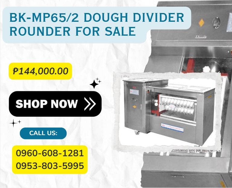 BK-MP65/2 Dough Divider Rounder FOR SALE (Category: Construction Tools & Equipment) located in Lapu Lapu. Submitted by purebird.d6b6a1 (Listing ID 1464147131, Image 1). Description: "Application: Pizza, Bread, cake ●Voltage: 220V/380V ●Power(W): 3KW ●Weight: 110kg ●Dimension(L*W*H): 1300*500*960（mm） ●Capacity: 60pcs/min ●Dough balls weight:20~200g" .