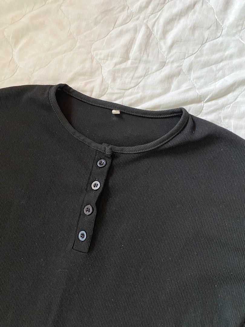 Black Ribbed Henley Long Sleeve (Category: Longsleeves) located in Quezon City. Submitted by viacb (Listing ID 1464170077, Image 3). Description: mop: gcash mod: jnt *location: quezon city.
