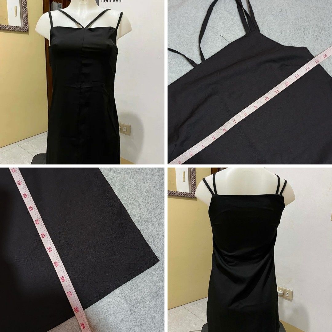 Black Spaghetti Strap Mini Dress (Category: Dresses) located in Quezon City. Submitted by syayayay (Listing ID 1463217830, Image 3). Description: - Simple black mini dress - Spaghetti straps with criss-cross neckline detail - Straight cut, slip dress silhouette.