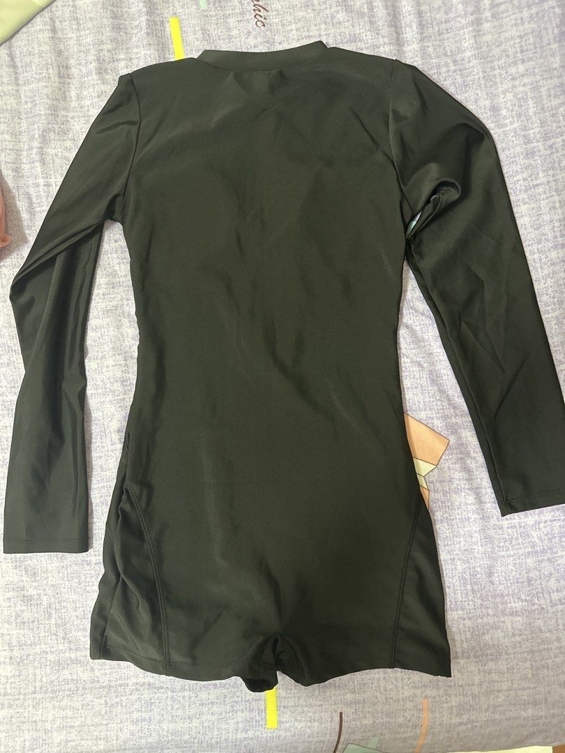 Black Square Neck Swimwear (Category: Blouses) located in Manila. Submitted by joan.here (Listing ID 1464160147, Image 2). Description: No brand Free size, fit small Washed only, never worn Delivery thru lalamove or grab. Sf shouldered by buyer Loc: tondo manila.