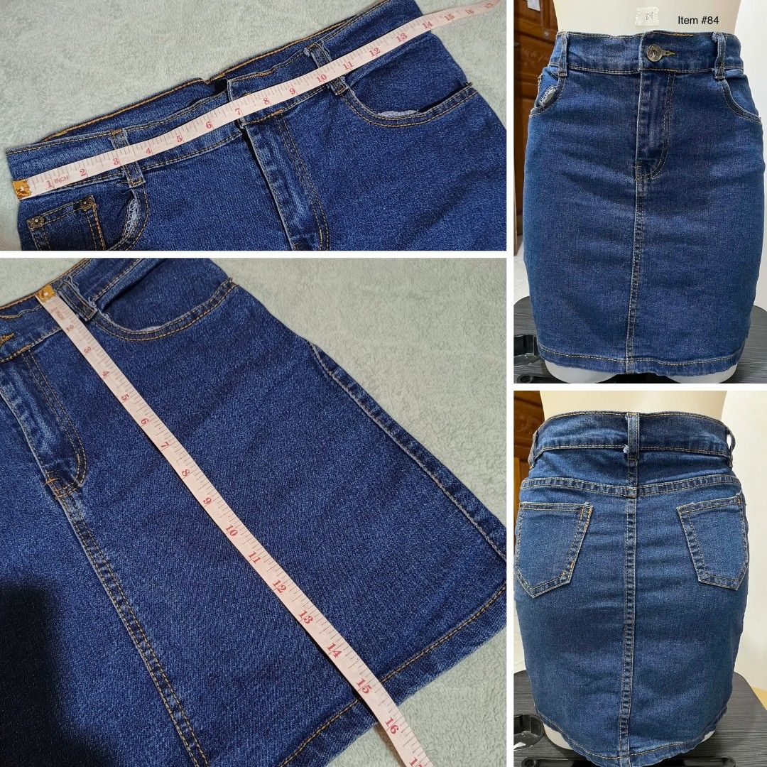 Blue Denim Pencil Skirt (Category: Skirts) located in Quezon City. Submitted by syayayay (Listing ID 1463216868, Image 3). Description: - Classic blue denim pencil skirt - Mid-rise fit - Button and zip closure - Two front pockets - Two back pockets .