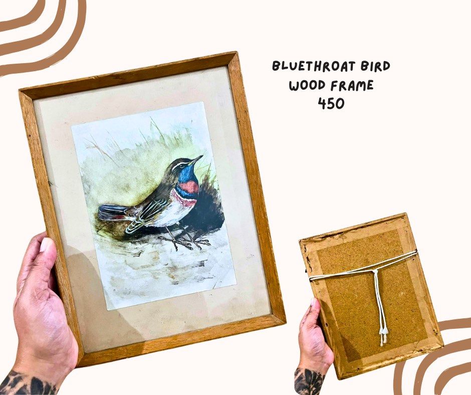 Blue throat bird Wooden Frame (Category: Frames & Pictures) located in Pasig City. Submitted by homeyvibesph (Listing ID 1464338105, Image 1). Description: .
