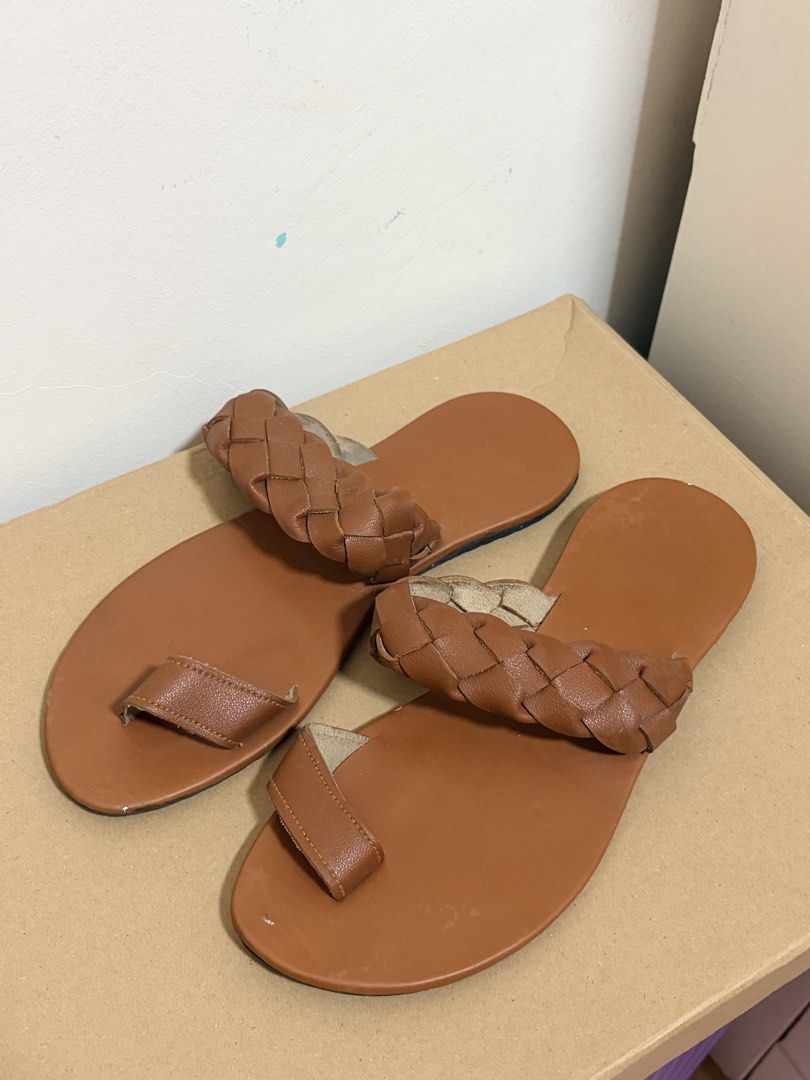 Boho Chic Tan Braided Toe-Ring Sandals (Category: Flats & Sandals) located in Antipolo. Submitted by francine.closet (Listing ID 1464301551, Image 2). Description: No box included.