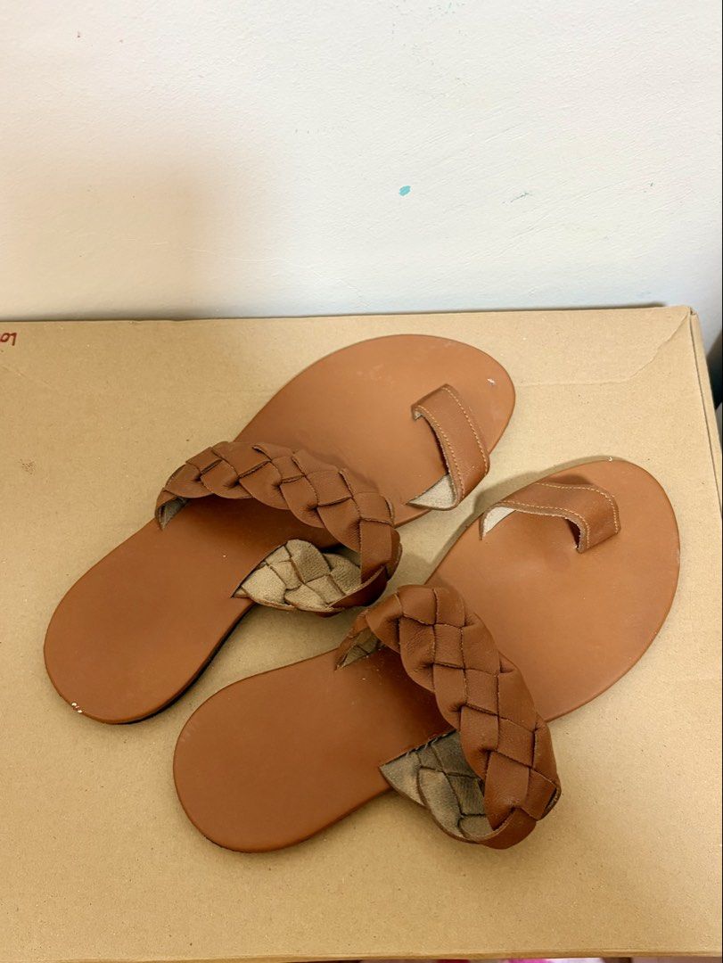 Boho Chic Tan Braided Toe-Ring Sandals (Category: Flats & Sandals) located in Antipolo. Submitted by francine.closet (Listing ID 1464301551, Image 1). Description: No box included.