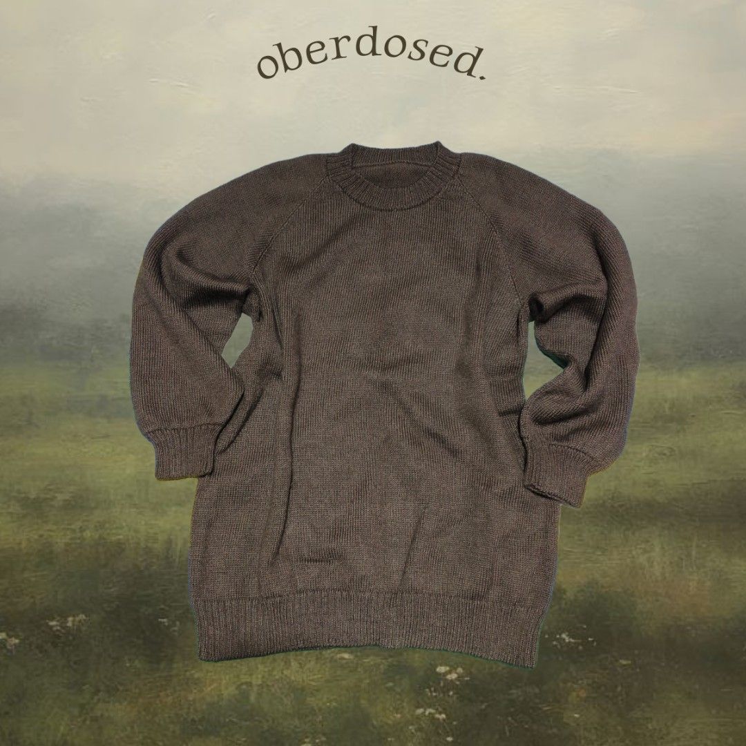 Brown Knitted Sweater (Category: Coats, Jackets and Outerwear) located in Baguio. Submitted by oberdosed (Listing ID 1464348255, Image 1). Description: Brown Knitted Sweater A soft, essential brown knit designed for effortless layering. Measurements: Length: 25" | Width: 19" | Sleeves: 18".