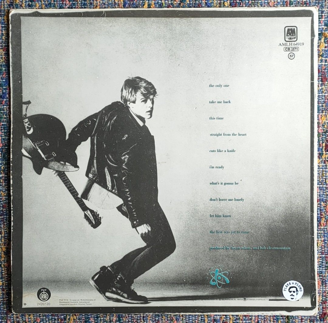 Bryan Adams - Cuts Like A Knife LP Vinyl Record (Category: Vinyls) located in Quezon City. Submitted by plaka.o.plomo (Listing ID 1464237115, Image 2). Description: Artist(s) : Bryan Adams Album : Cuts Like A Knife Year : 1983 Media : VG+ Color : Black Sleeve : VG+ No. : 1x Vinyl Size : 12" RPM : 33 Country : Yugoslavia Catalog No. : 2420120 Tracklist : - Side A 1. The Only One 2. Take Me Back 3. This Time 4. Straight From The Heart 5. Cuts Like 