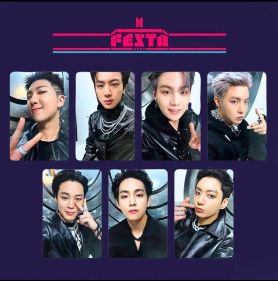 BTS Festa 2024 Photocards (Category: K-Wave Merchandise) located in Mabalacat. Submitted by chimmypark (Listing ID 1464232601, Image 1). Description: Official BTS Festa 2024 Photocards x - JM, YG 1.8k each.
