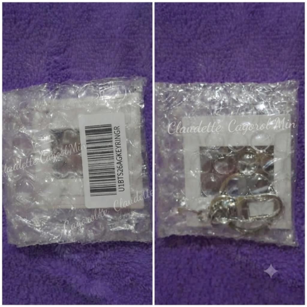 BTS Keychain with Charms V Jimin JK (Category: K-Wave Merchandise) located in Butuan. Submitted by justfabclauding (Listing ID 1464289187, Image 1). Description: - Authentic BTS keychain V Jimin JK set / each - Features multiple adorable charms - Sleek silver-toned metal finish - Comes in its original, unopened packaging - Ideal gift for any BTS fan or ARMY - Perfect for adding to your collection or decorating your bag ❌️❌️❌️ JK and V sold ❌️❌️❌️