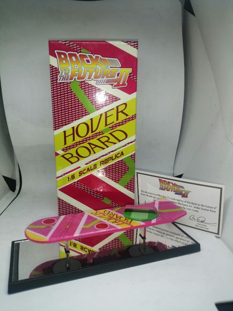 BTTF Hover board Desktop display 1:5 (Category: Vehicle & Diecast Models) located in Pateros City. Submitted by romferarc333 (Listing ID 1464352256, Image 1). Description: BTTF part 2 Hover Board desktop display Faithful mini replica of the iconic hoverboard in the movie! Replica is produced in 1/5 scale, measuring approximately 2-inches long. Sure to make a great gift to any Back to the Future fan!.