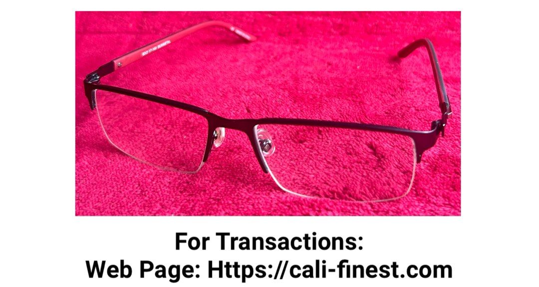 Bulova Pendleton eyeglasses (Category: Other Accessories) located in Pasig City. Submitted by califinestcollectibles (Listing ID 1464224548, Image 1). Description: Bulova Pendleton eyeglasses A#0002 Design Style: Half-rim, rectangular frame. Color Combination: Gunmetal gray front frame with vibrant red plastic temple arms. Sizing/Measurements: The inner temple shows the standard sizing code 53 ▢ 17 - 140: 53 mm: Lens width 17 mm: Bridge width 140