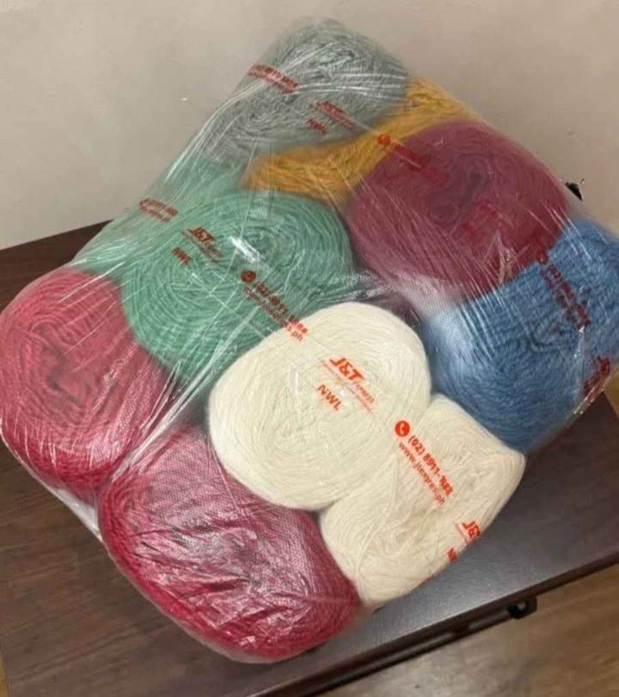 Bundle of 7 Yarn Rolls - Assorted Colors (Category: Craft Supplies & Tools) located in Caloocan City. Submitted by noblestorm_c6463a (Listing ID 1464246060, Image 1). Description: - Bundle of 7 yarn rolls - Colors: Red, Green, Blue, Yellow, Grey, and 2 Cream/Off-White - Perfect for knitting and crochet projects - All rolls are brand new and sealed in original plastic packaging - Ready for your next creative endeavor!.