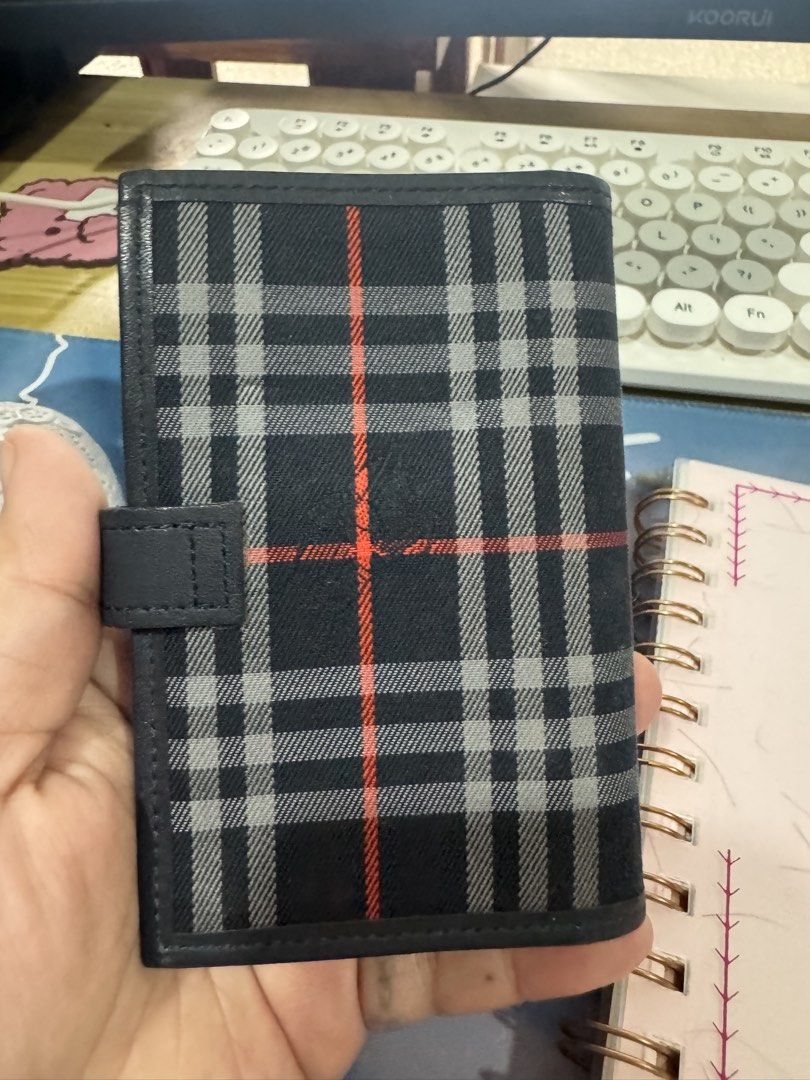 Burberry London Plaid Organizer/Planner (Category: Luxury Bags & Wallets) located in Valenzuela. Submitted by Pinkantshoppe (Listing ID 1464213210, Image 2). Description: - Iconic Burberry plaid pattern - Genuine leather trim - Secure snap closure - Interior Burberry London logo - Ring binder for organization - Compact and portable design.
