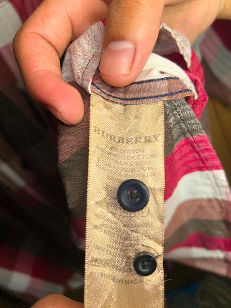Burberry Polo Long Sleeve Button Down Shirt (Category: Tshirts & Polo Shirts ) located in Manila. Submitted by zerowastethriftco. (Listing ID 1464332335, Image 3). Description: -Excellent Condition -Dimes L30xW24 -Quality.