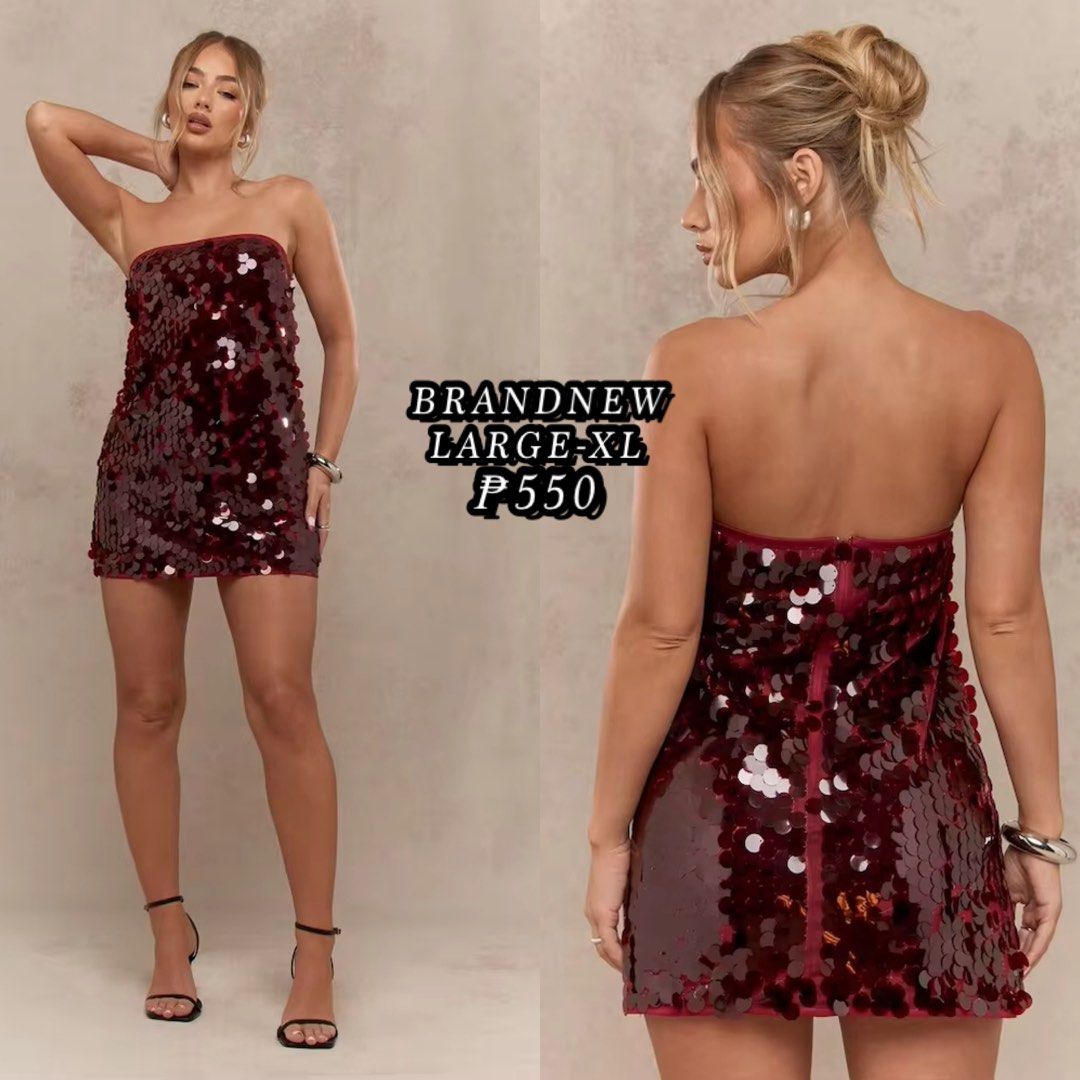 BURGUNDY RED SEQUENCE TUBE DRESS (Category: Evening dresses & gowns) located in Taguig. Submitted by jane.klosette (Listing ID 1463753276, Image 1). Description: BRANDNEW DELIVERY VIA LALAMOVE, PAYMENT FIRST. 📍 TAGUIG.