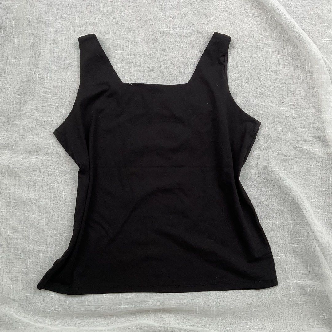 CALVIN KLEIN SQUARE-NECK TANK TOP (Category: Sleeveless) located in Basista. Submitted by b.boutique (Listing ID 1464241448, Image 3). Description: CALVIN KLEIN SQUARE-NECK TANK TOP Size: XL on tag Color: Black Like new condition! Preloved item! Can fit into L slightly loose!.