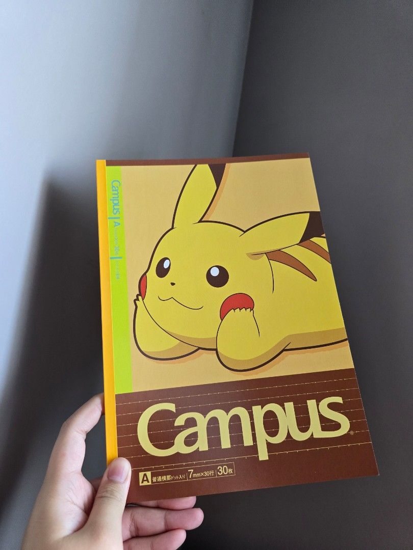 Campus x Pokemon Pikachu Notebook Game Freak (Category: Stationery & School Supplies) located in Manila. Submitted by mikust0re (Listing ID 1464352077, Image 3). Description: - Adorable Pikachu design - A size notebook - 30 sheets per notebook - Ideal for school, work, or personal notes - A must-have for any Pokemon enthusiast!.