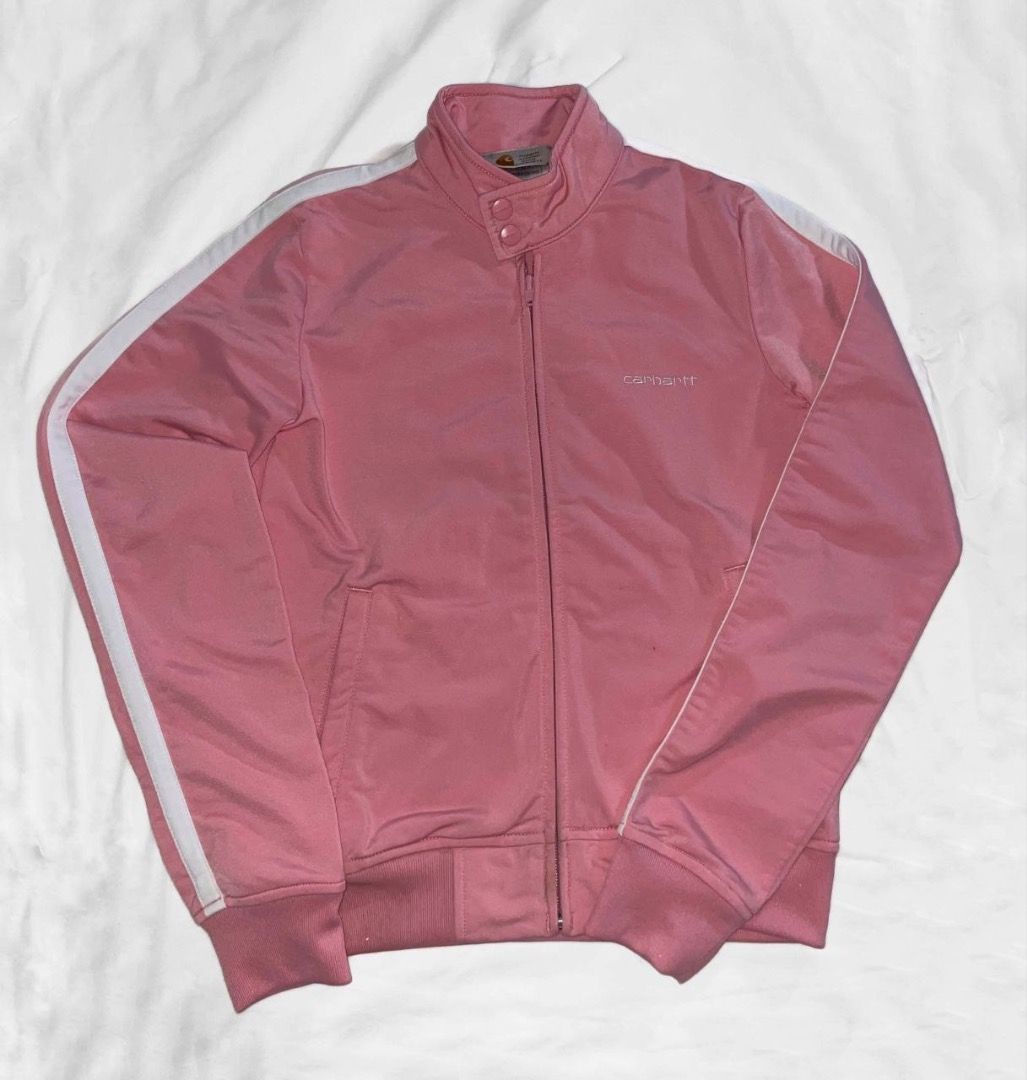 CARHARTT PINK ZIPPED UP JACKET (Category: Coats, Jackets and Outerwear) located in Iloilo. Submitted by cuzta.thrift (Listing ID 1464276154, Image 1). Description: DIMES 17.5x23 CONDITION:10/10 COLOR:10/10 ISSUE: NONE.