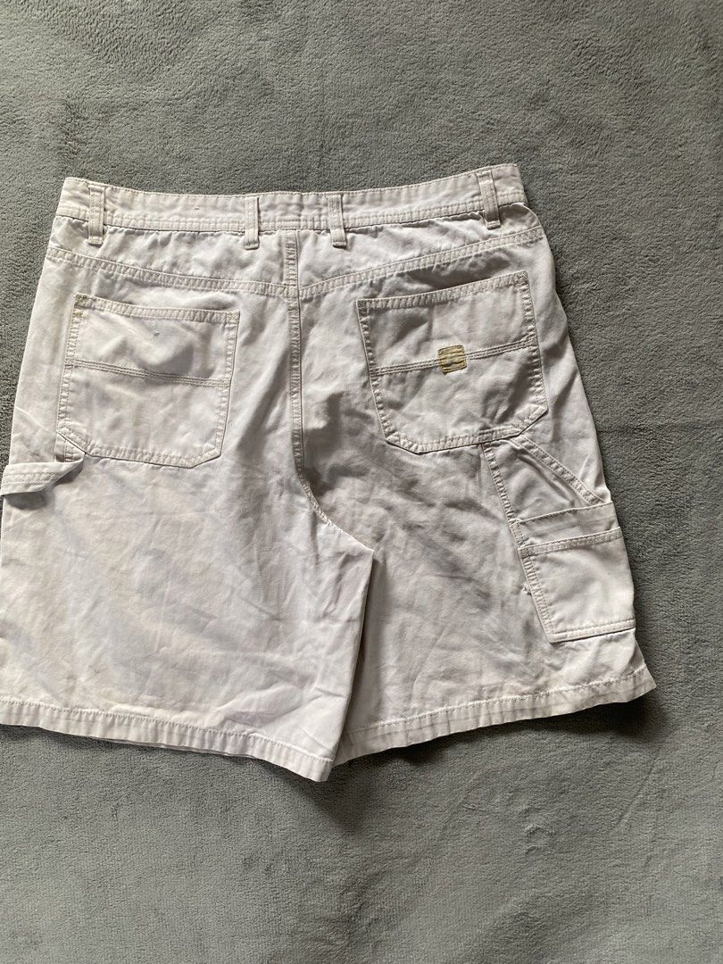 Carpenter Jorts (Category: Shorts) located in Ozamiz City. Submitted by thriftnikael (Listing ID 1464314619, Image 2). Description: waist: 36 length: 21 thigh: 15 hem: 13.5 Color rate: 10/10 Condition: 10/10 Issue: stain, need wash see last slide.