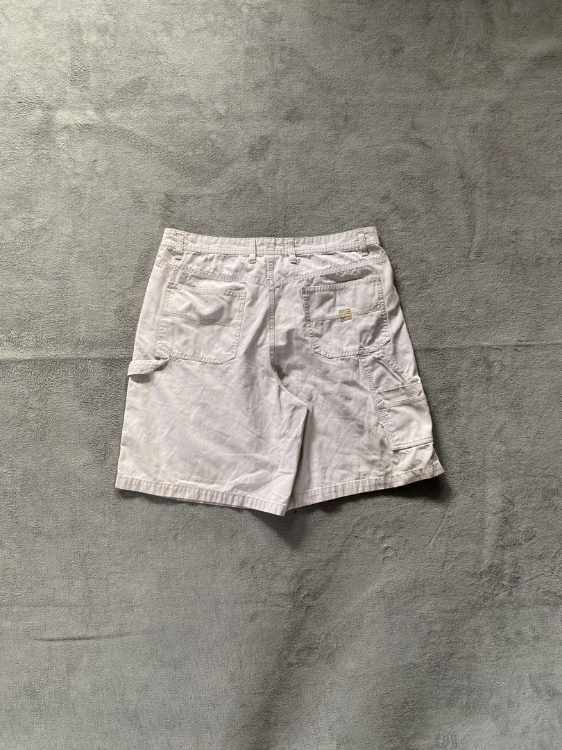 Carpenter Jorts (Category: Shorts) located in Ozamiz City. Submitted by thriftnikael (Listing ID 1464314619, Image 1). Description: waist: 36 length: 21 thigh: 15 hem: 13.5 Color rate: 10/10 Condition: 10/10 Issue: stain, need wash see last slide.